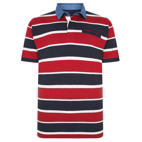 KAM Rugby Style Polo Shirt Burgundy